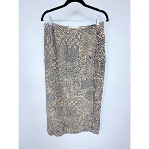 Jones New York 100% Silk Vintage Skirt‎ Size 12 Boho Luxe Neutral Corpcore